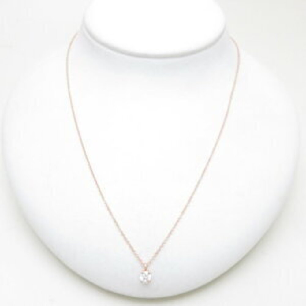 Tiffany Solitaire Necklace Diamond Pink Gold Rose Pendant